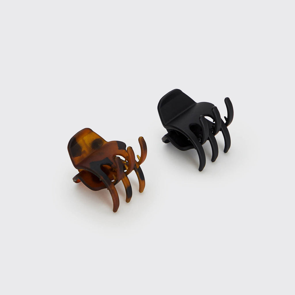 Black & Tort Claw Clips 2pc Set - Medium