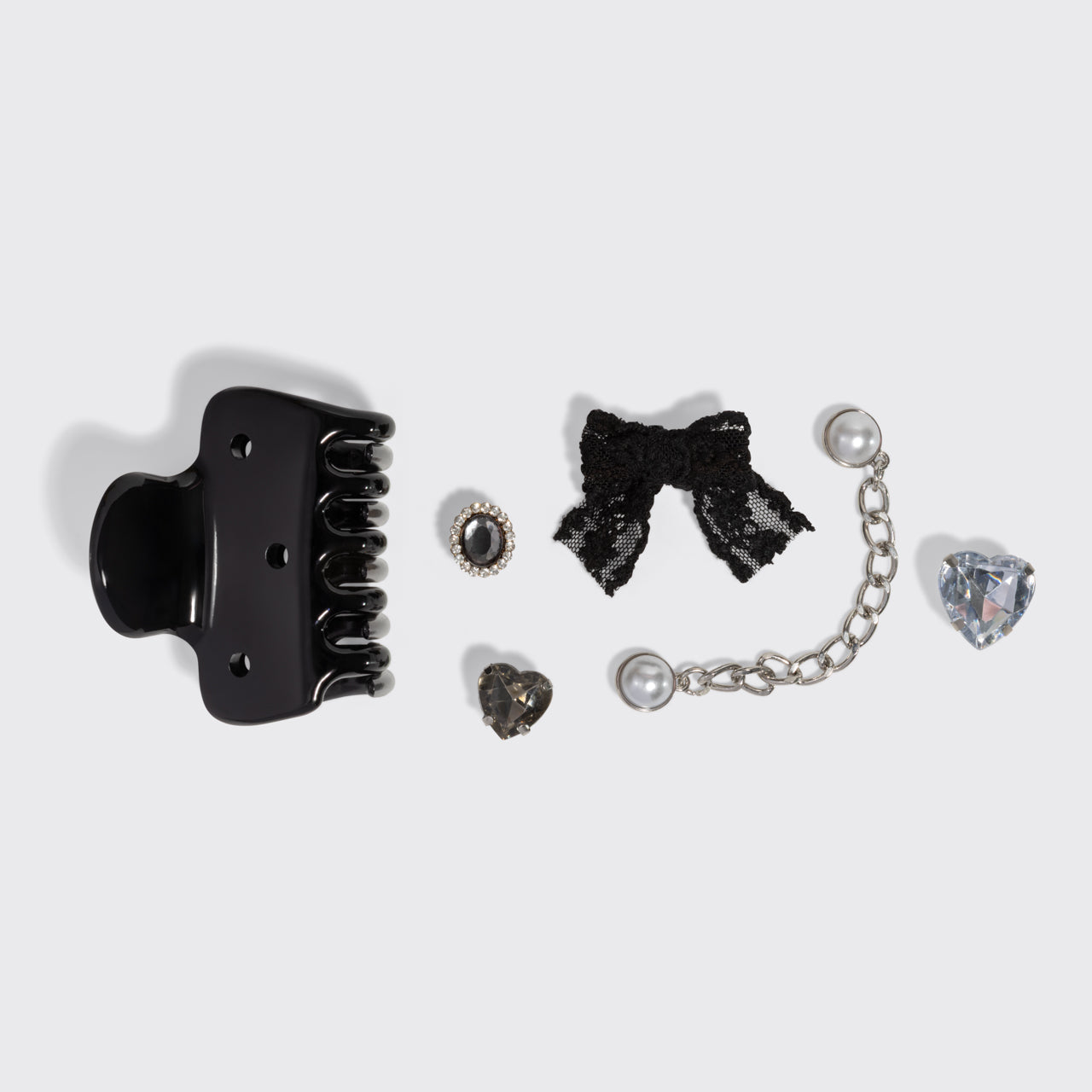 KitschPop™️ Cloud Clip & Charms in Vintage Black