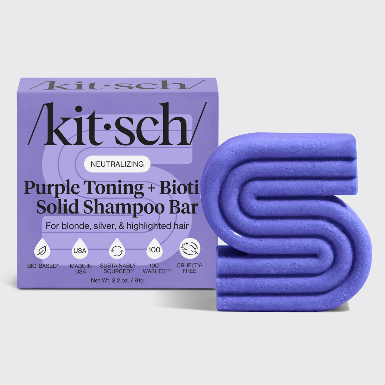 Purple Toning Shampoo Bar for Color Treated & Grey Hair